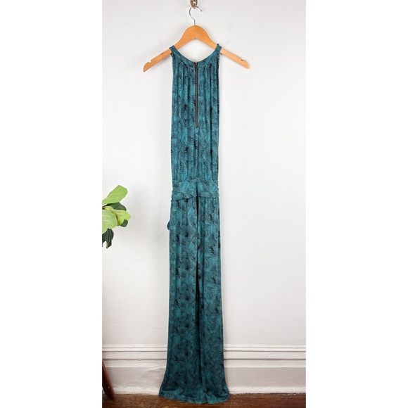 Soft Surroundings Tropical Print Wide Leg Tie Waist Jumpsuit Sz S - Picture 3 of 9